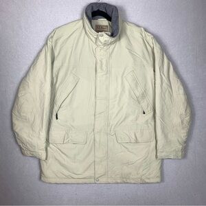 Vintage LL Bean Coat Mens XL Beige Parka Thinsulate Insulated Winter Jacket 0UU6